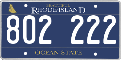 RI license plate 802222