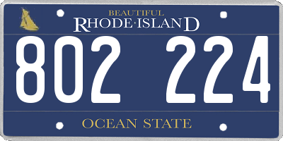 RI license plate 802224