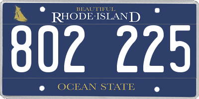 RI license plate 802225