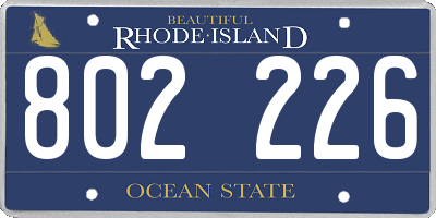 RI license plate 802226