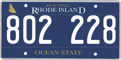 RI license plate 802228