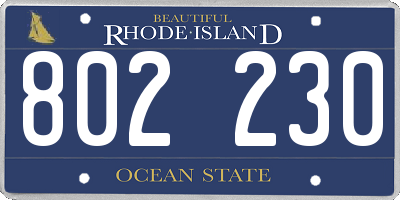 RI license plate 802230