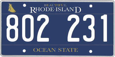 RI license plate 802231