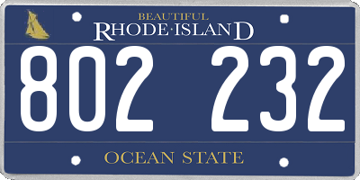 RI license plate 802232