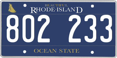RI license plate 802233
