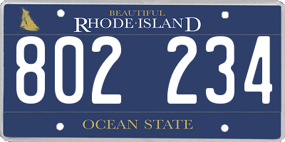 RI license plate 802234
