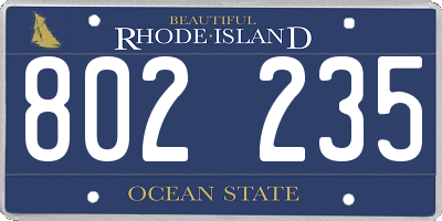 RI license plate 802235