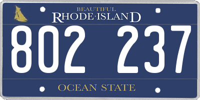 RI license plate 802237