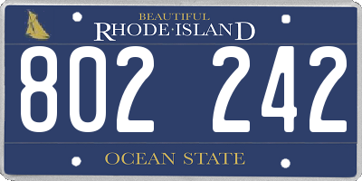 RI license plate 802242