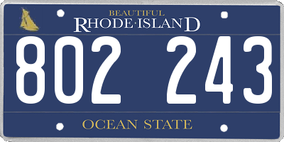 RI license plate 802243