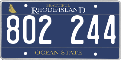 RI license plate 802244