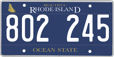 RI license plate 802245