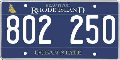 RI license plate 802250
