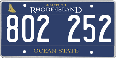 RI license plate 802252