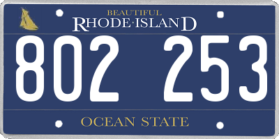 RI license plate 802253