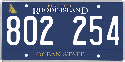 RI license plate 802254