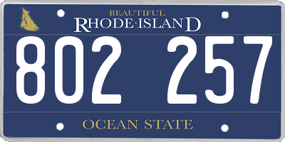 RI license plate 802257