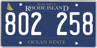RI license plate 802258