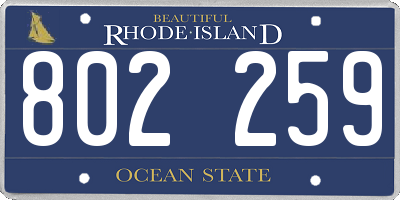 RI license plate 802259
