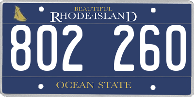 RI license plate 802260
