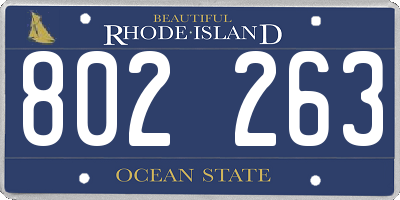 RI license plate 802263