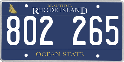 RI license plate 802265