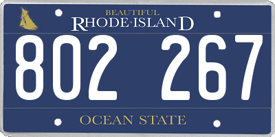 RI license plate 802267
