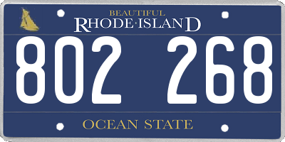 RI license plate 802268