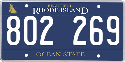 RI license plate 802269