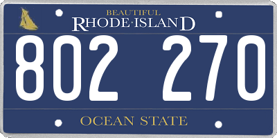 RI license plate 802270