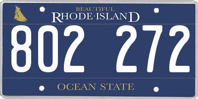 RI license plate 802272