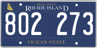 RI license plate 802273