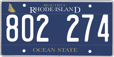 RI license plate 802274