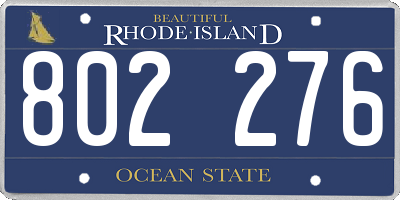 RI license plate 802276