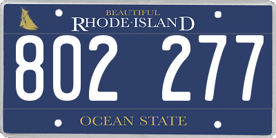 RI license plate 802277