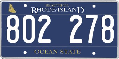 RI license plate 802278