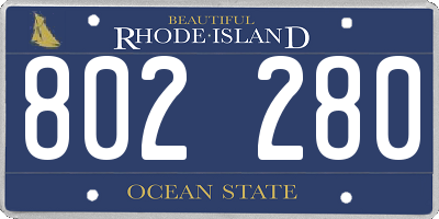 RI license plate 802280