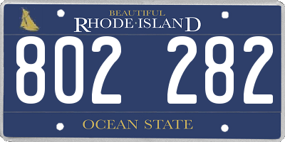 RI license plate 802282
