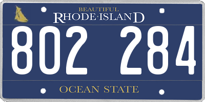 RI license plate 802284