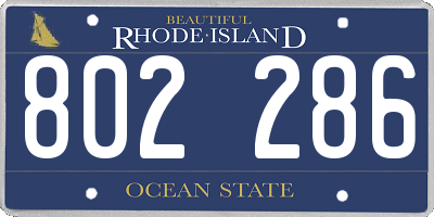 RI license plate 802286