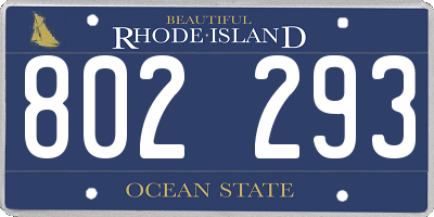 RI license plate 802293
