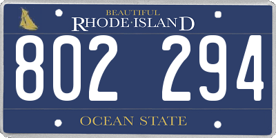 RI license plate 802294