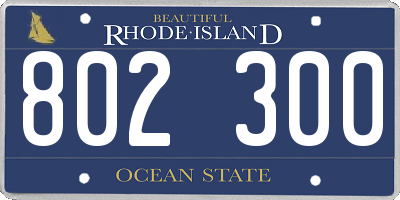 RI license plate 802300