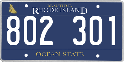 RI license plate 802301