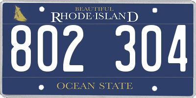 RI license plate 802304