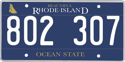 RI license plate 802307