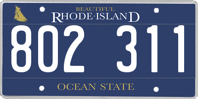 RI license plate 802311