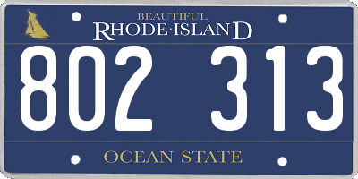 RI license plate 802313