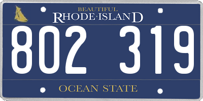 RI license plate 802319