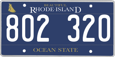 RI license plate 802320